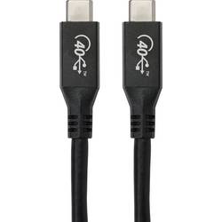 Renkforce USB kabel USB 4.0 USB-C® 0.80 m černá hliníková zástrčka RF-4870098