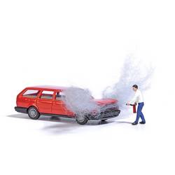 Busch 7881 H0 model osobního automobilu Volkswagen Padnoucí motorový okraj se figurkou