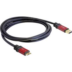 Delock USB kabel USB 3.2 Gen1 USB-A zástrčka, USB Micro-B 3.0 zástrčka 2.00 m červená, černá pozlacené kontakty, UL certifikace 1672263