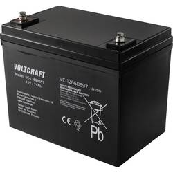 VOLTCRAFT VC-12668697 VC-16623035 olověný akumulátor 12 V 75 Ah olověný se skelným rounem (š x v x h) 258 x 206 x 166 mm bezúdržbové, nepatrné vybíjení