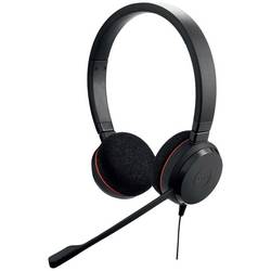 Jabra Evolve 20 Headset otevřená (On Ear) kabelová stereo černá Redukce šumu mikrofonu headset, regulace hlasitosti Počítače