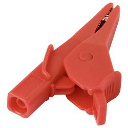 VOLTCRAFT MSK-135 krokosvorka zakřivená CAT IV 600 V, CAT III 1000 V 10 A červená
