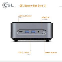 CSL Computer mini PC (HTPC) Narrow Box Intel® Core™ i3 N305 3.8 GHz 32 GB RAM 2 TB SSD Intel UHD Graphics Win 11 Pro 92238