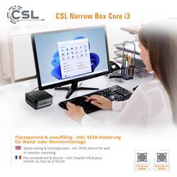 CSL Computer mini PC (HTPC) Narrow Box Intel® Core™ i3 N305 3.8 GHz 32 GB RAM 2 TB SSD Intel UHD Graphics Win 11 Pro 92238