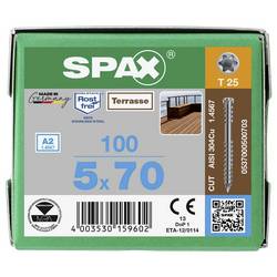 SPAX 0537000500703 R 88192 Zylinderkopf T-STAR šroub do dřeva 5 mm 70 mm T-STAR plus nerezová ocel A2 100 ks
