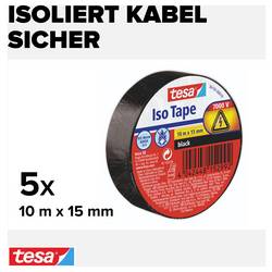 tesa 56192-00502-23 izolační páska tesa® černá (d x š) 10 m x 15 mm 5 ks