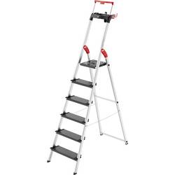Hailo L100 TOPLINE 8050-607 hliník štafle vč. odkládacího místa na nářadí max.prac. výška: 3.28 m stříbrná, černá, červená EN 131 7.3 kg