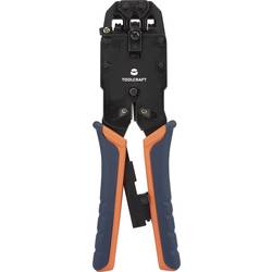 TOOLCRAFT TO-4988586 krimpovací kleště modulární zástrčky (zástrčky Western) vč. kabelového nože , vč. odizolovacího nástroje RJ10, RJ11, RJ12, RJ45