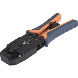 TOOLCRAFT TO-4988586 krimpovací kleště modulární zástrčky (zástrčky Western) vč. kabelového nože , vč. odizolovacího nástroje RJ10, RJ11, RJ12, RJ45