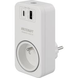 VOLTCRAFT SEM6503 FR měřič spotřeby el. energie s USB, vč. rádiově řízené zásuvky, možnost exportu dat, s funkcí dataloggeru, s odhadem budoucích nákladů ,