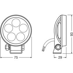 Osram Automotive pracovní světlomet 12 V, 24 V LEDriving® ROUND VX70-SP LEDWL102-SP intenzivní dálkové světlo (d x š x v) 93 x 30 x 75 mm 550 lm 6000 K