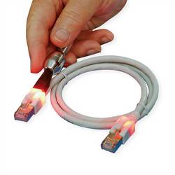 Easylan CS1OAADAD0075 RJ45 síťové kabely, propojovací kabely CAT 6A S/FTP 7.50 m šedá dvoužilový stíněný, bez halogenů, samozhášecí 1 ks