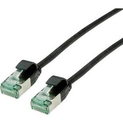 roline recycled material 21.45.3356 RJ45 síťové kabely, propojovací kabely CAT 6A U/FTP 3.00 m černá nestíněný, extrémně tenký , PVC plášť 1 ks