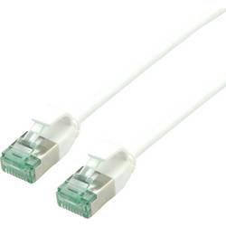 roline recycled material 21.45.3360 RJ45 síťové kabely, propojovací kabely CAT 6A U/FTP 0.15 m bílá nestíněný, extrémně tenký , PVC plášť 1 ks