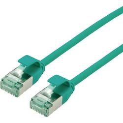 roline recycled material 21.45.3331 RJ45 síťové kabely, propojovací kabely CAT 6A U/FTP 0.30 m zelená nestíněný, extrémně tenký , PVC plášť 1 ks