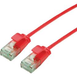 roline recycled material 21.45.3415 RJ45 síťové kabely, propojovací kabely CAT 6A U/UTP 2.00 m červená (jasná) nestíněný, extrémně tenký , PVC plášť 1 ks