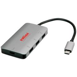 Roline 14.02.5038 USB Hub 3 porty USB-A USB 3.2 Gen1 5 GBit/s s konektorem USB C stříbrná (metalíza)