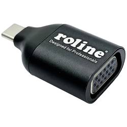 Roline 12.03.3228 USB-C® / VGA adaptér [1x USB-C® zástrčka - 1x D-SUB zásuvka 15pólová, VGA zásuvka] černá 0 mm