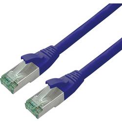 roline recycled material 21.45.3274 RJ45 síťové kabely, propojovací kabely CAT 6A S/FTP 0.30 m modrá dvoužilový stíněný, dvoužilový stíněný, PVC plášť 1 ks