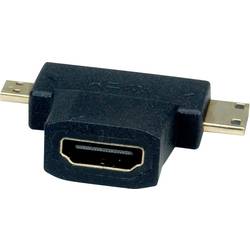 Value 12.99.3166 HDMI adaptér [1x HDMI zásuvka - 1x mini HDMI zástrčka C] černá Audio Return Channel 0 mm