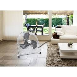 Sygonix FE-50A podlahový ventilátor 140 W (Ø x v) 590 mm x 590 mm stříbrná