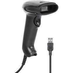 Manhattan 2D LED-Barcodescanner 320mm Scanreichweite integriertes 1,4m USB-A-Kabel schwarz skener 2D čárového kódu kabelové 1D, 2D LED černá ruční USB-A