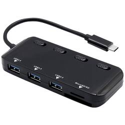 Roline 14.02.5059 USB Hub 3 porty USB-A, SD, microSD USB 3.2 Gen1 5 GBit/s černá