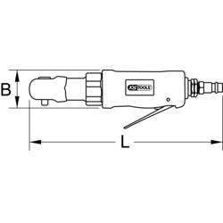 KS Tools 515.5505 Pneumatická přepínací ráčna vnější čtyřhran 1/4 (6,3 mm) 6.3 bar