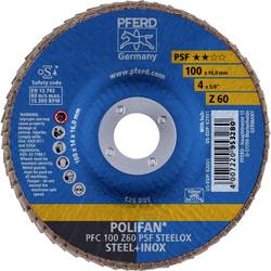 PFERD TOOLS 67766100 PFC 100 Z 60 PSF STEELOX/16,0 vějířovitý brusný kotouč Průměr 100 mm Ø otvoru 16 mm Zrnitost 60 nerezová ocel, ocel 10 ks