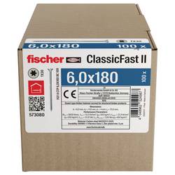Fischer 573080 šrouby do dřevotřísky 180 mm TX 100 ks
