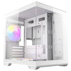 Antec 0-761345-10218-6 mini tower PC skříň bílá 3 předinstalované ventilátory, boční okno