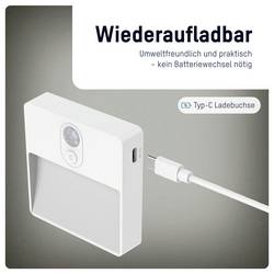 Ansmann Sensor-Nachtlicht NL5R wiederaufladbar 1600-0481 noční světlo s pohybovým senzorem kulatý LED teplá bílá bílá