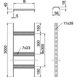 OBO Bettermann 7097409 vodič kabelu (d x š x v) 3 m x 100.00 mm x 40.00 mm 3 m