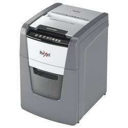 Rexel Optimum AutoFeed+ 100M skartovačka mikrořez 2 x 15 mm 34 l Počet listů (max.): 100 listů Křížový řez kancelářské sponky, sponky do sešívačky, kreditní