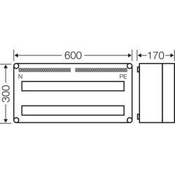 Hensel 20001032 Mi 1456 malý rozváděč na omítku Počet modulů (šířka) = 56 Počet řádků = 2 Obsah 1 ks