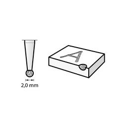Dremel 26157103JA frézovací kolík , tvrdokov, koule, 2.0 mm, Ø hřídele 3.2 mm
