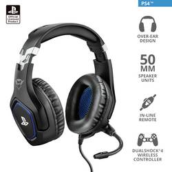 Trust GXT 488 FORZE Headset uzavřená (Over Ear) kabelová stereo černá Redukce šumu mikrofonu Vypnutí zvuku mikrofonu, regulace hlasitosti Gaming