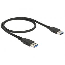 Delock USB kabel USB 2.0 USB-A zástrčka, USB-A zástrčka 0.50 m černá s feritovým jádrem 84888
