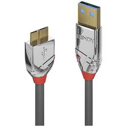 LINDY USB kabel USB 3.2 Gen1 USB-A zástrčka, USB Micro-B 3.0 zástrčka 1.00 m šedá pozlacené kontakty 36657
