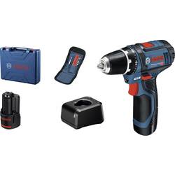 Bosch Professional GSR 12V-15 aku vrtačka 12 V, vč. 2x aku, vč. nabíječky, kufřík, 060186810G