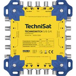TechniSat TECHNISWITCH 5/8 G/K rozdělovač satelitního signálu Vstupy (vícenásobný spínač): 5 (4 SAT/1 terestrický) Počet účastníků: 8