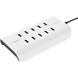 Belkin RockStar USB nabíjecí hub, 10x USB A, 120 W, bílá, černá