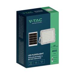V-TAC VT-40W LED reflektor, solární modul 6 W, studená bílá, bílá, 7839
