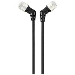 Renkforce RF-6071550 RJ45 síťové kabely, propojovací kabely CAT 6A F/UTP 2.00 m černá Zásuvné kontakty otočné o 360°, Zahnutý kabelový vývod 1 ks