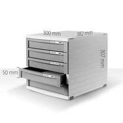 HAN CONTUR 1510-19 box se zásuvkami světle šedá DIN A4, DIN B5 , DIN C4 Počet zásuvek: 10