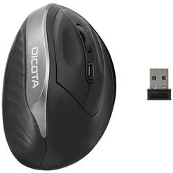 Dicota RELAX optická ergonomická myš, přenos bezdrátový, 5 tlačítko, 800 dpi, 1200 dpi, 1600 dpi, černá