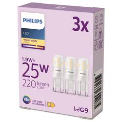 Philips 8720169302075 LED Energetická třída (EEK2021) E (A - G) G9 1.9 W = 25 W teplá bílá 3 ks