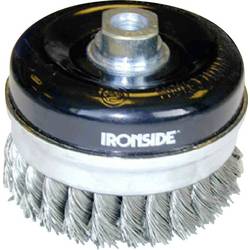 IRONSIDE Ocelový hrncový kartáč Ø 100 mm, pro úhlovou brusku, copánkový drát, se závitovým připojením M14, tloušťka drátu 0,50 mm 243007 1 ks