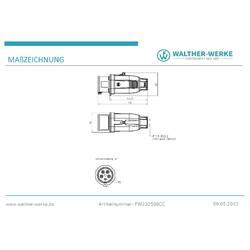 Walther Werke FW230506CC CEE zástrčka, 32 A, 5pólová, 200 V, 415 V, 1 ks