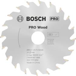 Bosch Accessories Kreissägeblatt Ø 85x15x1,1mm 20 WZ HM Standard for Wood 2608837666 pilový kotouč 85 x 15 mm Počet zubů (na palec): 20 1 ks